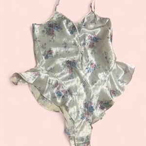 Vintage Victoria's Secret Floral Satin Lingerie in Pastel Hues